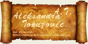 Aleksandra Topuzović vizit kartica